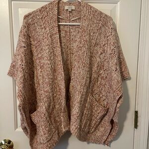 LOFT Women's Marled Pink Cardigan